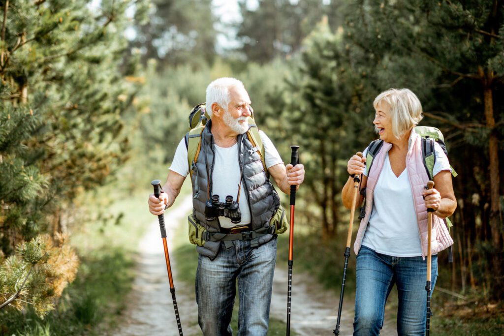 two people hiking retirement planning